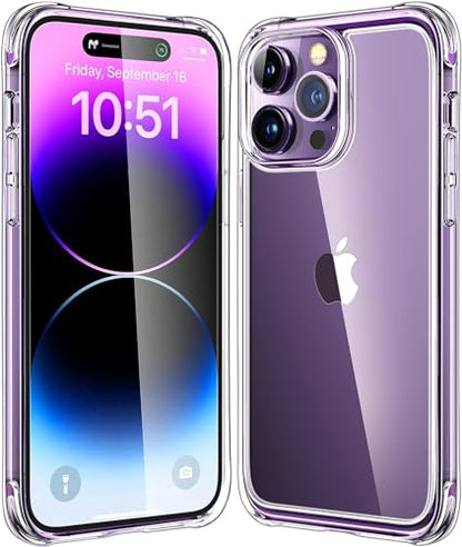 Mkeke for iPhone 14 Pro Case Clear, [Military Grade Protection] [Not Yellowing] Shockproof Acrylic Phone Case for Apple iPhone 14 Pro 2022 - size: for iPhone 14 Pro Case 6.1"