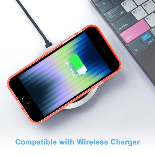JJGoo Compatible with iPhone SE Case 2022/2020, Compatible with iPhone 7 8 Case Clear Soft Transparent Shockproof Protective Slim Thin Bumper Phone Cover, Red - color: Red