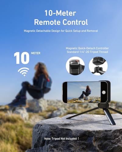 TELESIN Fun Shot Magnetic Phone Camera Grip with Magnetic Selfie Light Kit - color: Black