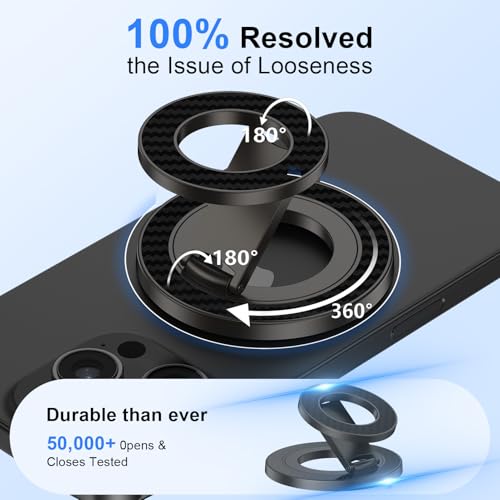 Magnetic Phone Grip Stand MagSafe Ring Holder for Samsung Galaxy S26 Ultra - color: black