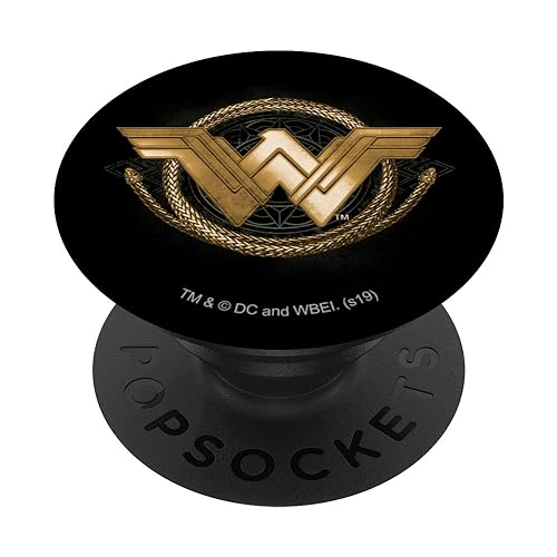 DC Comics Wonder Woman Movie Golden Lasso Logo PopSockets Expandable Phone Grip & Stand - Black - style: Adhesive PopGrip