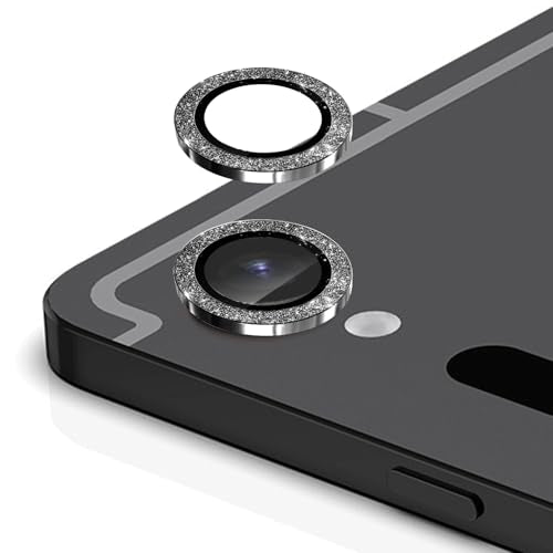 Zeking (2 Set for Samsung Galaxy Tab S10 FE/Tab S10 FE Plus Camera Lens Protector, Scratch-Resistant HD Clarity 9H Tempered Glass with Aluminum Edging, Individual Metal Lens Cover (Bling-Black) - color: GlitterBlack