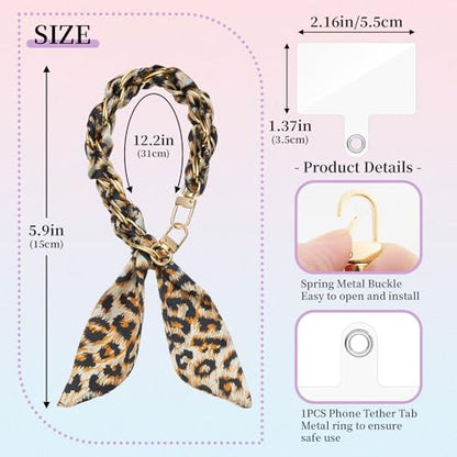 ZOOEASS Phone Wrist Lanyard Gold Metal Scarf Phone Charm Strap with Tether Tab Women Phone Chain Accessories for Handbags - color: Style 4