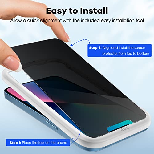 JETech Privacy Screen Protector for iPhone 13, 2+2 Pack - size: iPhone 13