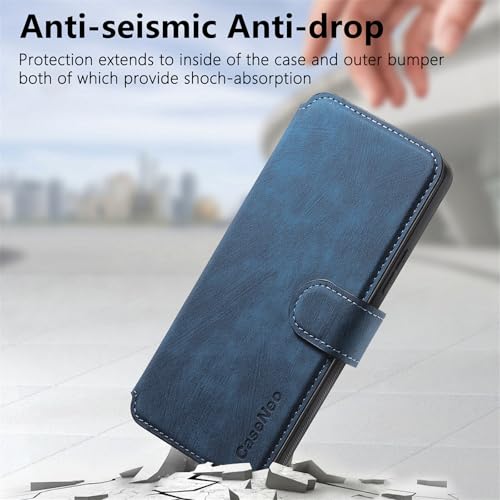 2 in 1 Wallet Case for Samsung Galaxy S25 FE CMG Blue | PU Leather Magnetic Flip Folio Case with RFID Blocking Card Holder, Credit Card Slots Kickstand, Shockproof Protective Cover - color: Blue, size: Samsung Galaxy S25 FE