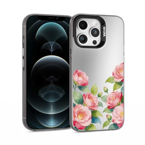for iPhone 12 Pro Max Case, TPU, Drop Protection, Camellia | Matte Silver Back, Shockproof, Fade-resistant, Anti-yellow, Lens Protection, Precise Cutout, Slim grip, Watercolor Camellia - color: Camellia, size: iPhone 12 Pro Max
