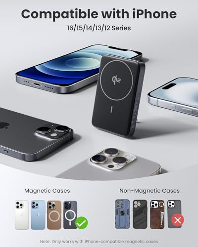 PISEN 3C Wireless Power Bank - 10000mAh Qi2 Wireless Portable Charger 30W 3C Certified Qi2 Power Bank with Stand Airplane Safe Magnetic CCC Travel Portable Charger for iPhone 17/16/15/14/13/12 Series