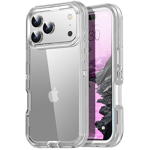 AICase for iPhone 17 Pro Max Case Clear 3 in 1 Heavy Duty Drop Protection Full Body Rugged Shockproof/Dust Proof 3-Layer Military Protective Tough Durable Cover for iPhone 17 Pro Max 6.3"_914 - color: C_Grey, size: iphone 17 Pro Max