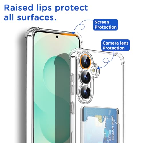 AICase for Samsung Galaxy S26 Plus Case with Card Holder Clear, Slim Thin Lightweight Transparent Wallet TPU Protective Phone Case with Credit Card Slot - color: Card Holder, size: S26 PLUS