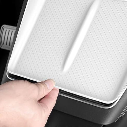 for 2026 2025 Tesla Model Y Juniper New Center Console Wireless Charging Pad Non-Slip Silicone Mat Wireless Charger Mat for Model Y Juniper Center Console (White) - color: White