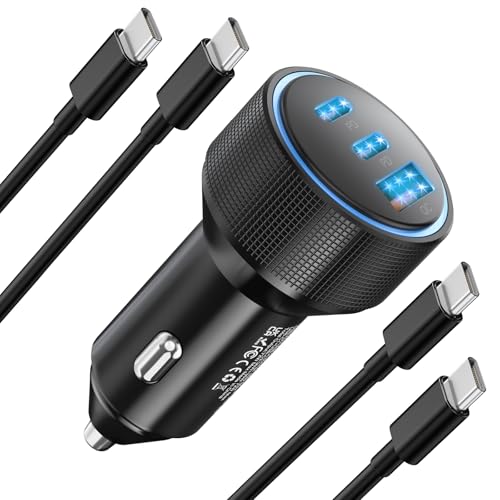 for iPhone 15/16 Pro Max Car Charger, 72W 3-Port Fast USB C Car Charger