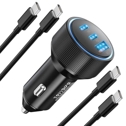 for iPhone 15/16 Pro Max Car Charger, 72W 3-Port Fast USB C Car Charger