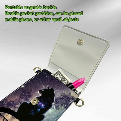 Small Crossbody Bags with Adjustable Shoulder Strap - color: Cat Nebula