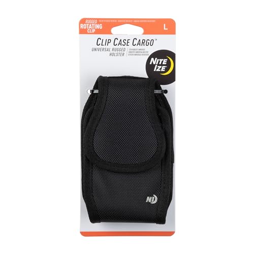 Nite Ize Clip Case Cargo Universal Rugged Holster - Belt Clip Phone Case for Easy Access - Heavy Duty & Protective - Multi-Purpose - Durable Design - Hardshell Horizontal, XL - size: Large, style: Vertical