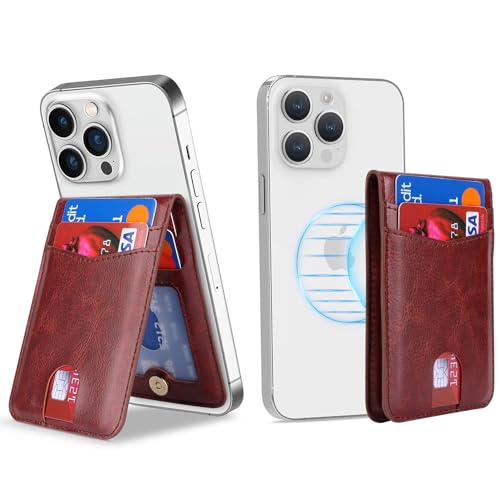 Cavor Compatible with Magsafe Wallet, Magnetic Wallet for iPhone,Dark Brown - color: C-Dark Brown