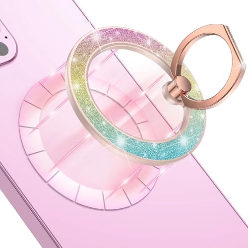 Mindsky Magnetic Phone Ring Holder,Fashoin Color Magnetic Phone Grip for iPhone 17/16 /15/14/13/ 12series/Android (One Ring)