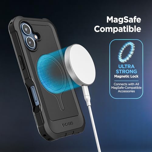 ENCASED for iPhone 17 Case with Built-in Screen Protector, Compatible with MagSafe - Military Grade Protection with 360 Rugged Full-Body Coverage (Black) - size: iPhone 17
