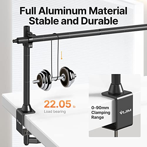 JUSMO LS15 Pro Camera Desk Mount, Aluminum Overhead Camera Mount Rig