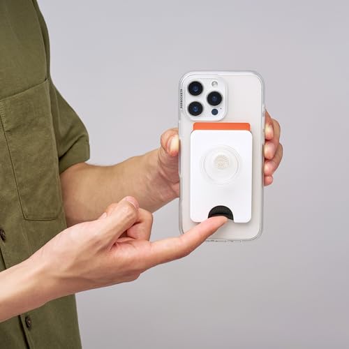 PopSockets Phone Wallet for MagSafe with Grip- White Clear - color: White Clear, style: MagSafe