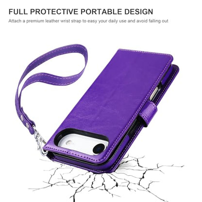 Bocasal Detachable Wallet Case Card Holder for iPhone 17 Air, Purple - color: Purple