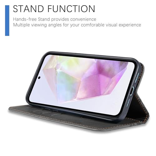 Wallet Case for Samsung Galaxy A36 5G 2025 6.7 inch - PU Leather Flip Cover with Card Holder Slots, Strong Magnetic Folio Kickstand Phone Case, Black - color: Black, size: Samsung Galaxy A36 6.7"