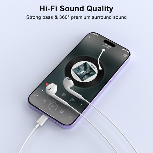 2 Pack Apple MFi Certified iPhone Headphones Wired with Lightning Connector - color: LWhite