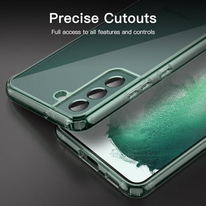 JETech Case for Samsung Galaxy S22, Anti-Yellowing, Green | Shockproof Protection, Scratch Resistant Hard PC Back, Durable Transparent TPU Bumper - color: Green