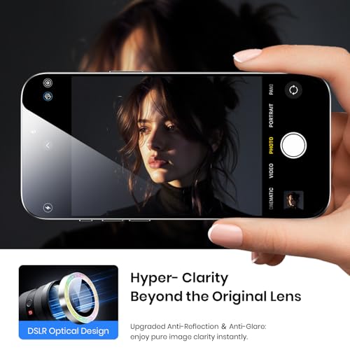 Hoerrye for iPhone 17 Pro Max/17 Pro Camera Lens Protector - Case Friendly - color: Bling Silver