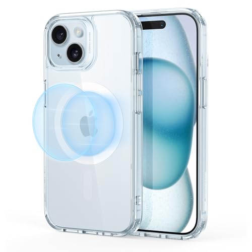 ESR for iPhone 15 Plus Case, Compatible with MagSafe, Military-Grade Protection, Yellowing Resistant, Scratch-Resistant Back, Magnetic Phone Case for iPhone 15 Plus, Classic Series, Clear Blue - color: B-Clear Blue, size: iPhone 15 Plus