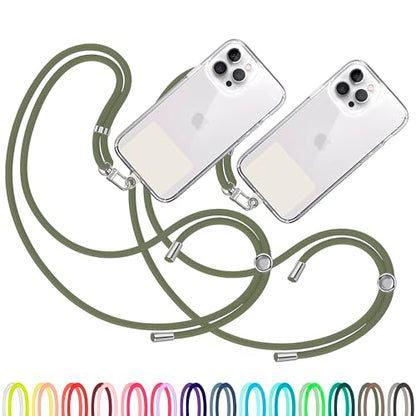TBOC 2X Cell Phone Lanyard [Army Green] - Comfortable Universal Smartphone Lanyard - Easy to Use Neck Phone Holder [White Ice Patch] - Adjustable Length Phone Strap Crossbody - Fits All Mobile Phones - color: Army Green