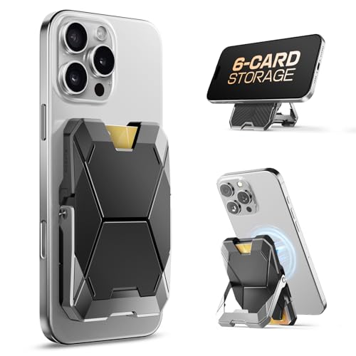i-Blason for MagSafe Wallet with Stand &RFID Blocking, 6-Card Holder Silver - color: Silver, size: Only Wallet