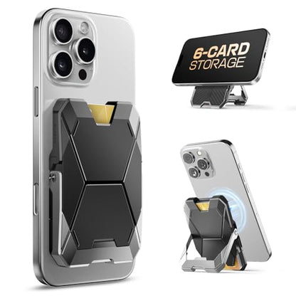 i-Blason for MagSafe Wallet with Stand &RFID Blocking, 6-Card Holder Silver - color: Silver, size: Only Wallet