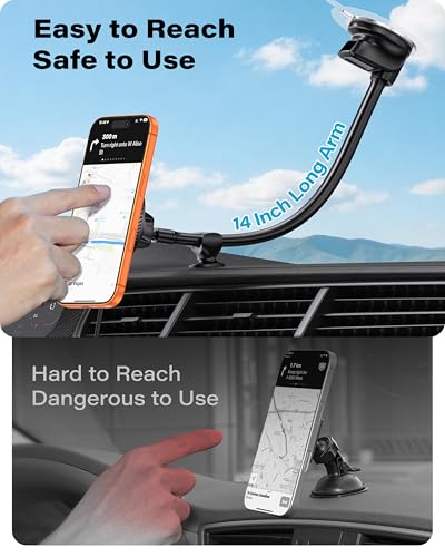 1Zero for Magsafe Car Mount Charger, 15W Fast Charging for Windshield