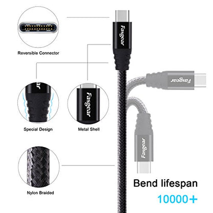 Fasgear USB C to Micro USB Cable, Black, 1ft - color: Black, size: 1ft
