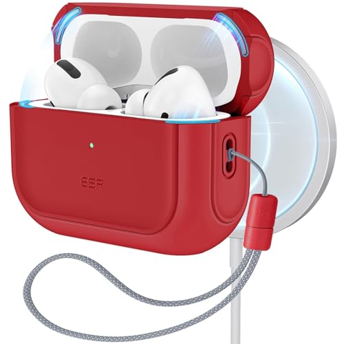ESR for AirPods Pro 2 Case, Compatible with MagSafe, Dark Red - color: Red, size: AirPods Pro 2&1 Case