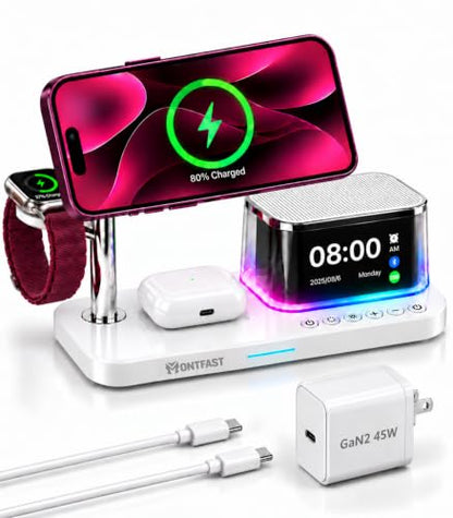 5-in-1 Wireless Charging Station with Alarm Clock for iPhone 18