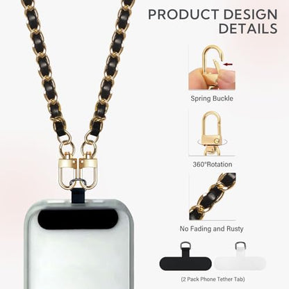 Phone Crossbody Chain, Universal Crossbody Patch Phone Lanyards, Multifuctional Compatible with Most Smartphones, Phone lanyard, Anti theft（white45in） - color: White