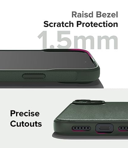 Ringke Onyx for iPhone 15 Plus Case, [Feels Good in The Hand] Oil & Dirt Resistant, Individual Lens Covers for Cameras, Non-Slip Enhanced Grip Lightweight Cover - Dark Green | Anti-Fingerprint Texture, Slim & Lightweight, Full-Coverage Camera Protection,
