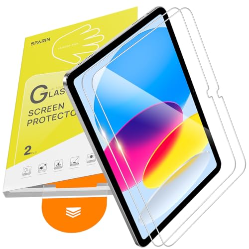 SPARIN Screen Protector for iPad A16/10th Generation [11’’&10.9’’-2025/2022 | 2 Pack Tempered Glass with Auto Application Tray for iPad 11th/10th Gen, Easy Installation, Case Friendly - size: iPad 11th/10th 2025/2022