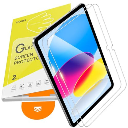 SPARIN Screen Protector for iPad A16/10th Generation [11’’&10.9’’-2025/2022 | 2 Pack Tempered Glass with Auto Application Tray for iPad 11th/10th Gen, Easy Installation, Case Friendly - size: iPad 11th/10th 2025/2022