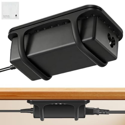 Under Desk Laptop Charger Holder Silicone Power Brick Mount with Adhesive - size: 1pc