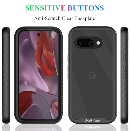 Compatible with Google Pixel 9A Case, Built in Screen Protector Full Body Shockproof Slim Fit Bumper Protective Phone Cover for Pixel 9A Men Women-Black/Clear - size: Pixel 9A Case