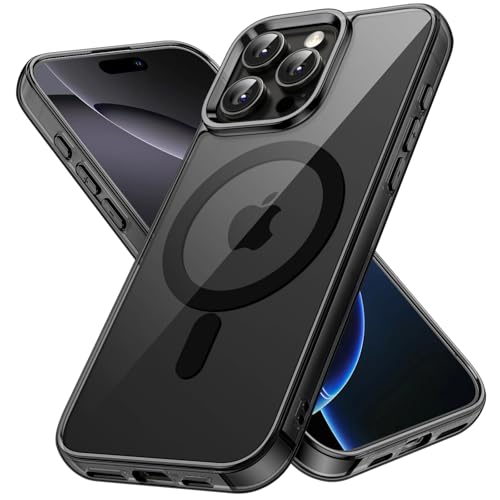 JETech Magnetic Case for iPhone 16 Pro Max 6.9-Inch Compatible with MagSafe, Shockproof Phone Bumper Cover, Anti-Scratch Clear Back (Black) - color: Black, size: iPhone 16 Pro Max