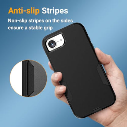 jaroco Magnetic for iPhone 17E/16E Case Heavy Duty Rugged Dual-Layer Black - color: Black, size: iPhone 17E/16E