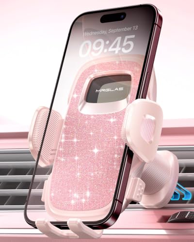 Phone Holders for Car with New Metal Hook Clip, Handy Air Vent Car Mount - color: Pink