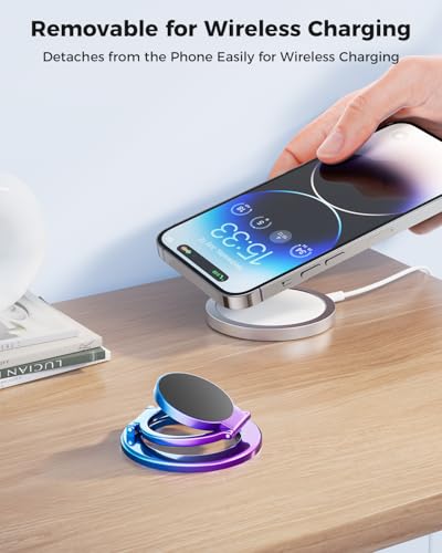 SUPERONE Dual-Sided Magnetic Ring Holder, Colorful Gym Phone Grip Kickstand - color: Colorful