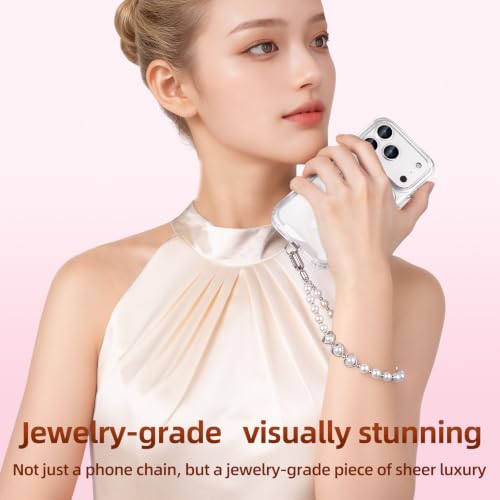 Beaded Phone Charm - Detachable Anti Theft Wrist Strap for Women - Phone Chain Wristlet - Fits iPhone Samsung Pixel - color: Aurora Purple