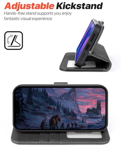 OCASE for iPhone 17e Case/iPhone 16e Detachable Wallet Case with Card Holder, 2 in 1 Pu Leather Flip Folio with RFID Blocking Stand Wrist Strap Shockproof Phone Cover 6.1 Inch 2025, Graphite - color: Graphite, size: iPhone 16e/ iPhone 17e