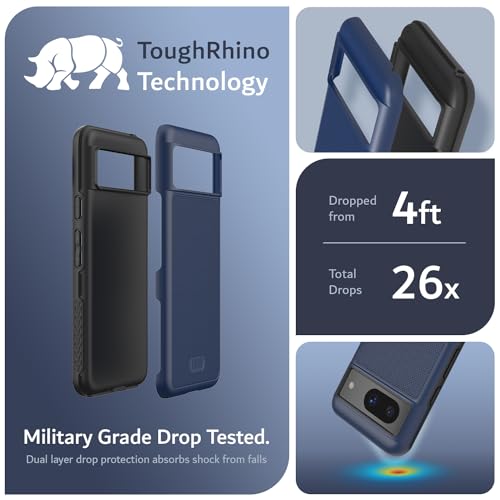 TUDIA MergeGrip [Military Grade] Designed for Google Pixel 8 Case (2023) - [Drop Tested] Dual Layer Shockproof Slim Rugged Tough Heavy Duty Protective Phone Cases Cover - Indigo Blue - color: Indigo Blue, size: Standard Pixel 8