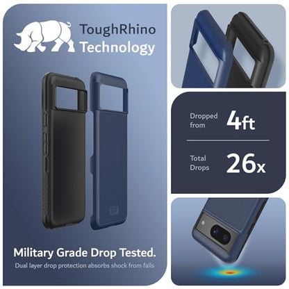 TUDIA MergeGrip [Military Grade] Designed for Google Pixel 8 Case (2023) - [Drop Tested] Dual Layer Shockproof Slim Rugged Tough Heavy Duty Protective Phone Cases Cover - Indigo Blue - color: Indigo Blue, size: Standard Pixel 8